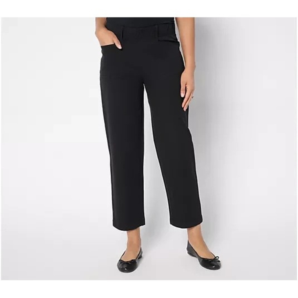 AnyBody Regular All-Stretch Twill Straight Leg Ankle Pants Black, Large   #2'